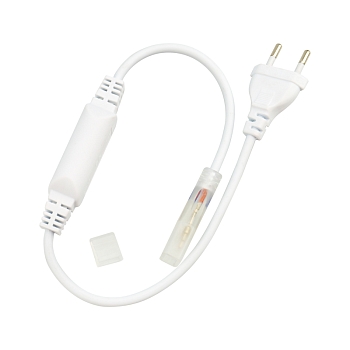 Установочный комплект для светодиодной ленты 220В, SMD 5050, до 100м (шнур питания 4А, заглушка, коннектор)