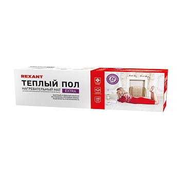 Теплый пол, нагревательный мат Extra 9м², 0,5х18м, 1440Вт двухжильный REXANT