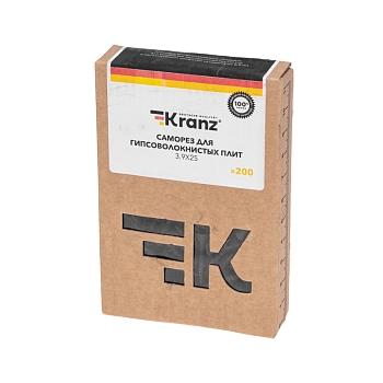 Саморез для гипсоволокнистых плит 3,9х25 мм, короб (200 шт/уп) KRANZ