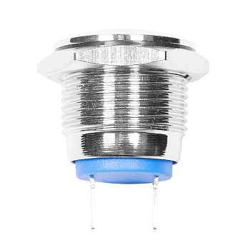 Индикатор металл Ø16 12В подсв/синяя LED (GQ16F-D)  REXANT
