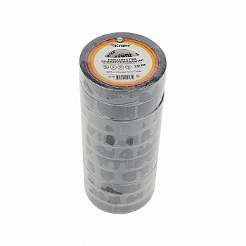 Изолента ПВХ профессиональная, 0,18х19мм, 20м, черная KRANZ