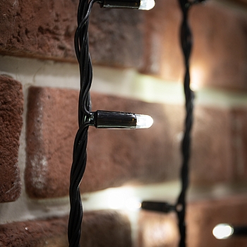 Гирлянда светодиодная Занавес 2х6м 1520 LED БЕЛЫЙ черный ПВХ IP65 эффект водопада 230В не соединяется контроллер в комплекте NEON-NIGHT