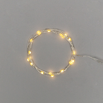 Гирлянда светодиодная Роса с крупными каплями 2м, 20LED, ТЕПЛЫЙ БЕЛЫЙ, IP20, 2хCR2032 в комплекте NEON-NIGHT