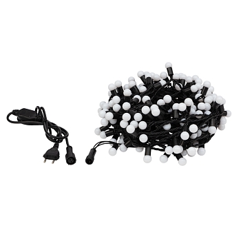 Гирлянда светодиодная Мультишарики Ø17,5мм 20м 200 LED КРАСНЫЙ черный ПВХ IP65 постоянное свечение 230В NEON-NIGHT