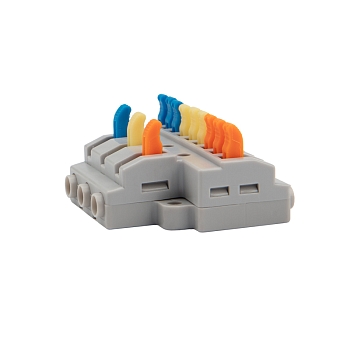 Клемма СМК 3х3 проходная разветвительная 3 полюса, с монтажной площадкой (1 ввод, 3 вывода на полюс) (50 шт./уп.) REXANT