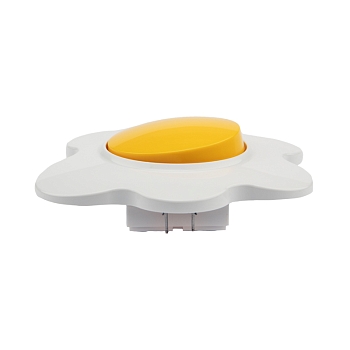 Выключатель одноклавишный HAPPY Яичница с/у, желтый/белый KRANZ