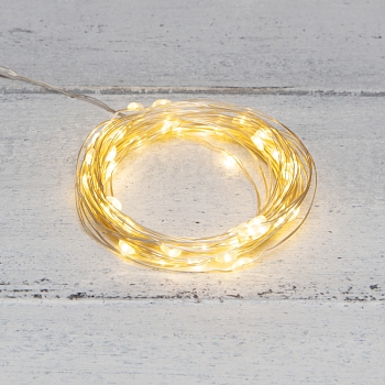 Гирлянда светодиодная Роса 5 м, 50LED, ТЕПЛЫЙ БЕЛЫЙ, IP20, USB NEON-NIGHT