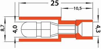 Разъем штекерный полностью изолированный штекер 4 мм 0.5-1.5 мм² (РШПи-п 1.5-4/РшИпп 1,25-4) красный REXANT