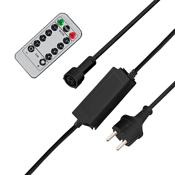 Контроллер с радиопультом для уличных гирлянд Сеть и Твинкл, черный NEON-NIGHT