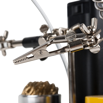 Держатель Третья рука, МАСТЕР, 3 зажима, лупа 90мм (3х), подставка паяльника, стенд припоя, LED подсветка REXANT