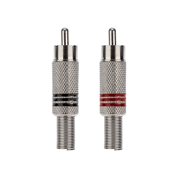 Разъем штекер RCA металл под винт черный/красный PROconnect