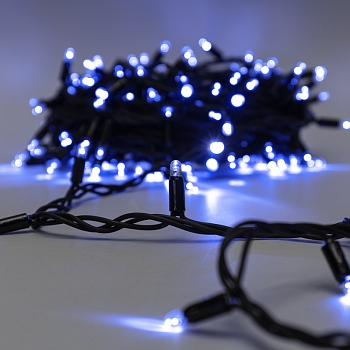 Гирлянда светодиодная Нить 20м 200 LED СИНИЙ черный каучук IP67 постоянное свечение 230В соединяется нужен блок 315-000 NEON-NIGHT