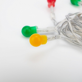 Гирлянда светодиодная Шарики 1,5 м, 10 LED, прозрачный ПВХ, цвет свечения мультиколор, 2 х АА (батарейки не в комплекте) NEON-NIGHT