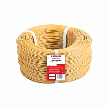 Провод ПГВА 1х0,75мм², Cu, желтый, бухта 200м REXANT