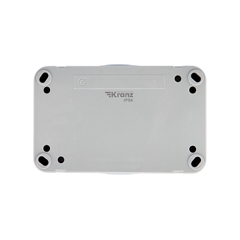 Блок горизонтальный 2 розетки (керамика) Mini OG IP54 с/з, о/у, серый KRANZ