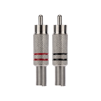 Разъем штекер RCA металл пайка черный/красный PROconnect