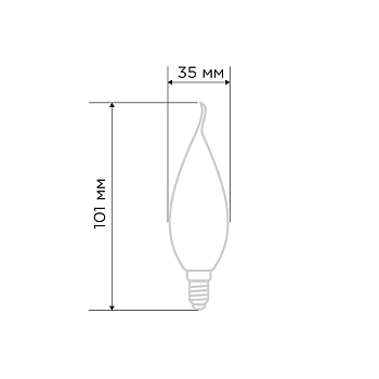 Лампа филаментная Свеча на ветру CN37 9,5Вт 915Лм 2700K E14 матовая колба REXANT