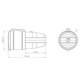 Розетка влагозащищенная переносная с крышкой 1 гнездо, с/з, 16А, IP44 каучук, черная REXANT