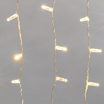 Гирлянда светодиодная Бахрома (Айсикл) 4,8х0,6м 176 LED ТЕПЛЫЙ БЕЛЫЙ прозрачный ПВХ IP65 постоянное свечение 230В нужен блок 303-500-1 NEON-NIGHT