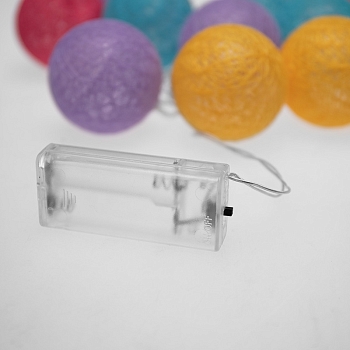 Тайские фонарики Фейерверк 1,5 м, прозрачный ПВХ, 10 LED, теплый белый, питание 2 х АА (батарейки не в комплекте)