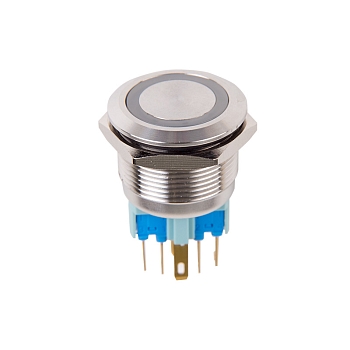 Кнопка  антивандальная Ø22 250В 5А Б/Фикс (6с) (ON)-OFF/(OFF)-ON подсв/красная  REXANT