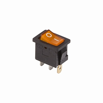 Выключатель клавишный 250В 6А (3с) ON-OFF желтый с подсветкой Mini REXANT