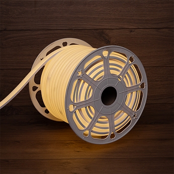 Гибкий неон 16х16мм форма D 144 LED/м ТЕПЛЫЙ БЕЛЫЙ 230В бухта 50м (c комплектом подключения) NEON-NIGHT