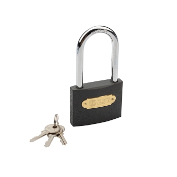 Замок навесной серия Чугун 75мм длинная дужка ЧЕТЫРЕ СЕЗОНА