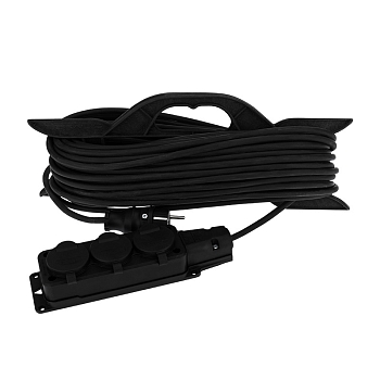 Удлинитель-шнур на рамке КГ 3х1,5, 30м, 3 гнезда, морозостойкий, с/з, 16А, 3500Вт, IP44 (Сделано в России) REXANT