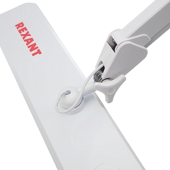 Лампа настольная бестеневая, струбцина, ECO light, 324 SMD LED, диммер, теплый/холодный свет, белая REXANT