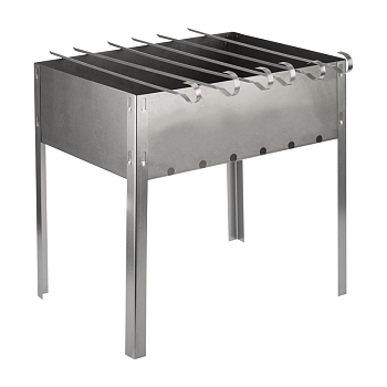 Мангал сборный походный 350х250х350мм, с 6 шампурами, в гофрированной картонной коробке, СОКОЛ