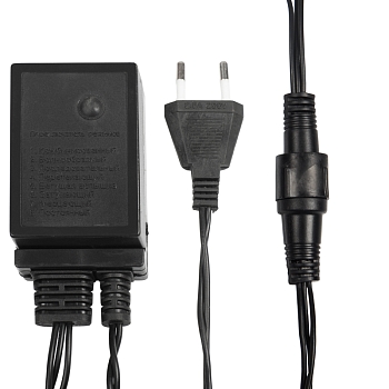 Гирлянда Нить управляемая 10м 100 LED КРАСНЫЙ черный ПВХ IP65 свечение с динамикой 230В контроллер в комплекте NEON-NIGHT