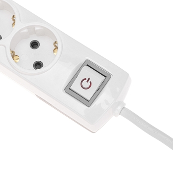 Удлинитель PREMIUM 6 гнезд, 3м, 3х1,5мм², с/з, с выключателем, белый REXANT