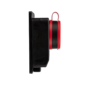 Розетка влагозащищенная настенная с крышкой 1 гнездо, 3Р+РЕ, 32А, IP44, каучук, черная REXANT