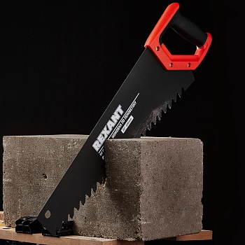 Ножовка по пенобетону 500мм, защитное покрытие, твердосплавные напайки на зубья, двухкомпонентная рукоятка REXANT