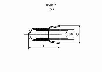 Концевая изолированная заглушка КИЗ-2, ø 3,0 мм (1,5-4,0 мм²) REXANT