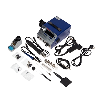 Паяльная станция (паяльник + фен + демонт. паяльник), модель R048K, цифровая, 200-480°C, LED дисплей REXANT