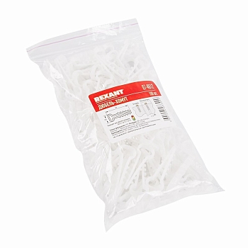 Дюбель-хомут 6-12мм, прямоугольный, белый (100 шт/уп) REXANT