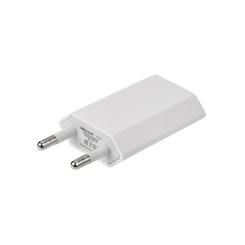 Сетевое зарядное устройство USB, 5V, 1 A, белое REXANT