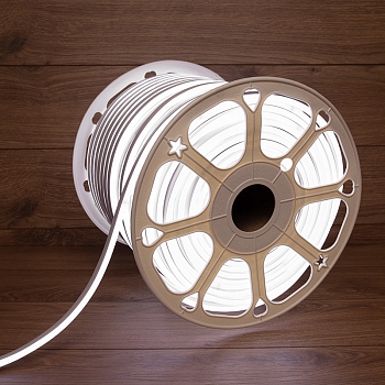 Гибкий неон 8х16мм двухсторонний 120 LED/м БЕЛЫЙ 230В бухта 50м (с комплектом подключения) NEON-NIGHT