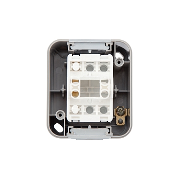 Выключатель одноклавишный Mini OG IP54 о/у, серый KRANZ