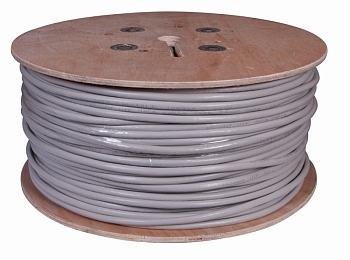 Кабель витая пара U/UTP, CAT 5, PVC, 25PR, 24AWG, INDOOR, SOLID, серый, 305м, REXANT