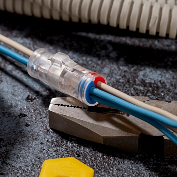 Экспресс-клемма СМК 2273-2x2R проходная разъемная 2 полюса 2х2-проводная 0,5-2,5мм² (50 шт/уп) REXANT