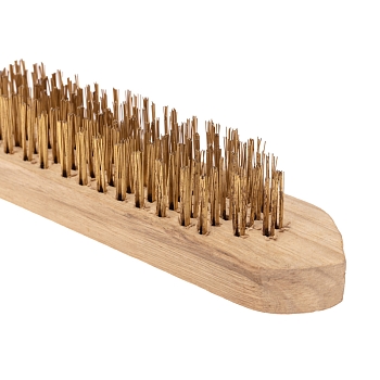 Щетка по металлу с деревянной ручкой 6 ряд. 280 мм Kranz