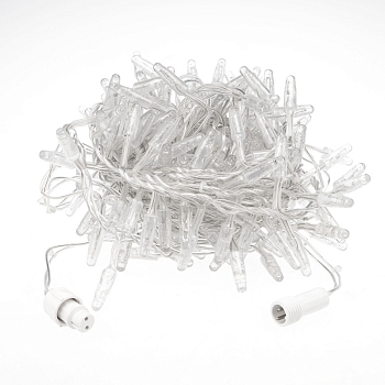 Гирлянда светодиодная Кластер 10м 400 LED ТЕПЛЫЙ БЕЛЫЙ прозрачный ПВХ IP65 постоянное свечение 230В нужен блок 303-500-1 NEON-NIGHT