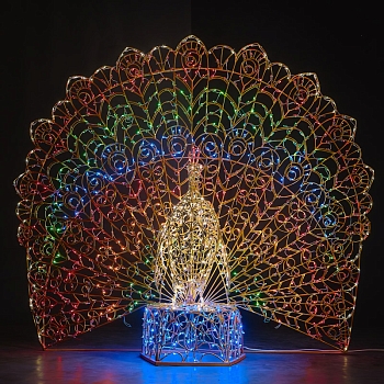 Декоративная 3D Павлин с раскрытым хвостом 200 см