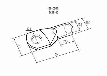 Наконечник кольцевой REXANT НК,  ø10.5 мм, 95 мм², ТМЛ (DIN) 95-10