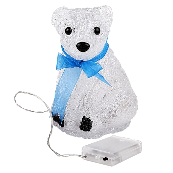 Акриловая светодиодная фигура Белый мишка 20 см, 4,5 В, 3 батарейки AA (не входят в комплект), 20 светодиодов NEON-NIGHT