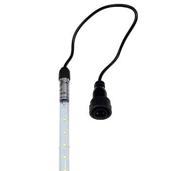 Гирлянда Тающие сосульки комплект 10 шт. х 50см, шаг 100см, 600 LED БЕЛЫЙ, черный каучук, IP65, 24В, соединяется NEON-NIGHT