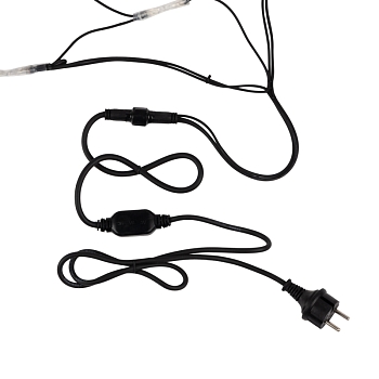 Гирлянда светодиодная Сеть 2x3м 432 LED БЕЛЫЙ черный каучук IP67 постоянное свечение 230В блок в комплекте NEON-NIGHT